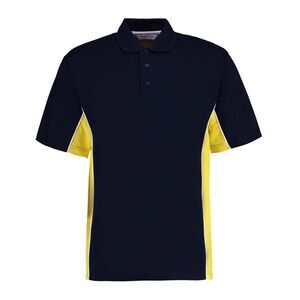 GAMEGEAR Mens Track Polycotton Pique Polo Shirt / Navy/Midnight/Yellow